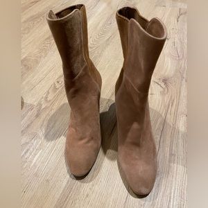 Stuart weitzman suede wedge bootie